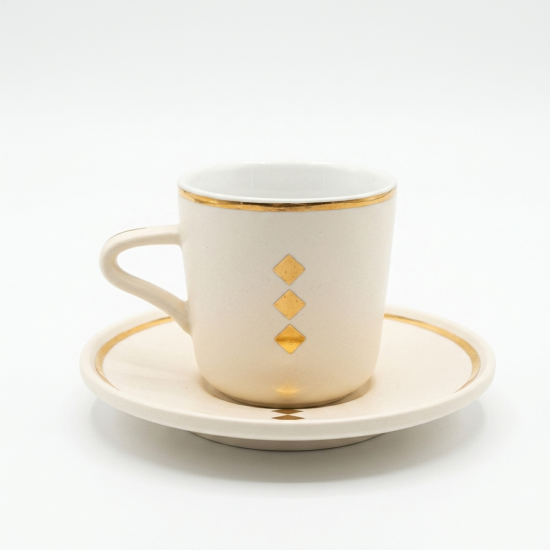 Coffee Cup and Saucer Set - 6 Pcs
